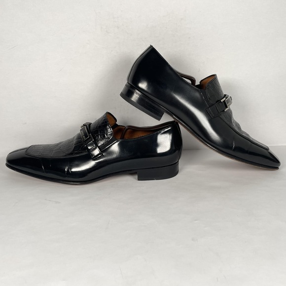 Mezlan Giorgino Shoes Mens Size 10.5 Black Genuine Crocodile Horse Bit Loafers main image 11